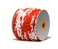 Plastic Chain 8 mm × 20 Yard | UV‑Stabilized Red/White Barrier Chain for Cones & Posts | Crowd Control, Queue Management